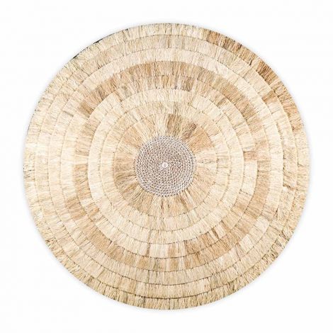 БОХО ДЕКОРАЦИЯ ЗА СТЕНА КРЪГ РАФИЯ И МИДИ Д130