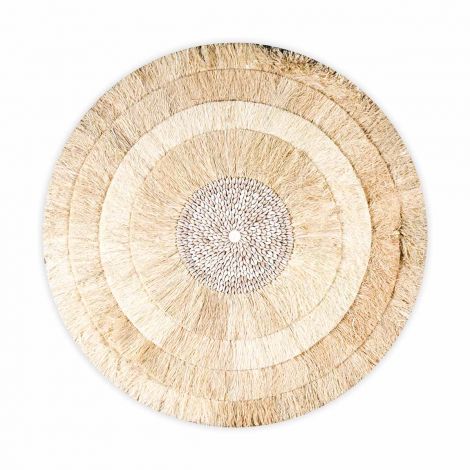 БОХО ДЕКОРАЦИЯ ЗА СТЕНА КРЪГ РАФИЯ И МИДИ Д80