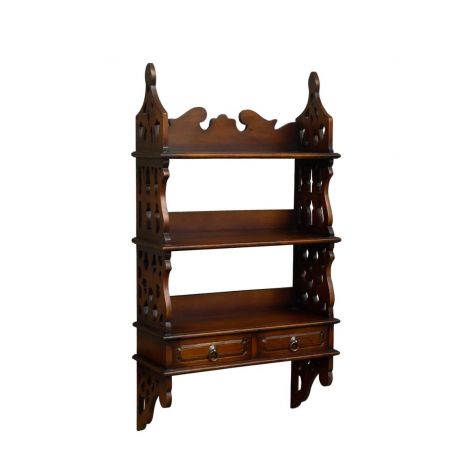 Рафт стена, махагон масив, цвят антично кафяв, гарвир, класическа колекция, спалня, всекидневна