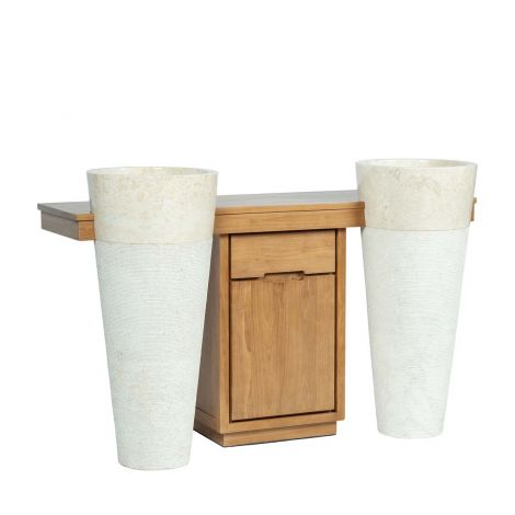 ШКАФ ЗА БАНЯ ОТ ДЪРВО С ДВЕ МИВКИ ИНТЕГРА 140