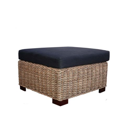 Табуретка Оазис,  естествен ратан и махагон, цвят натурален, олекотена, хол, всекидневна, тераса, веранда 